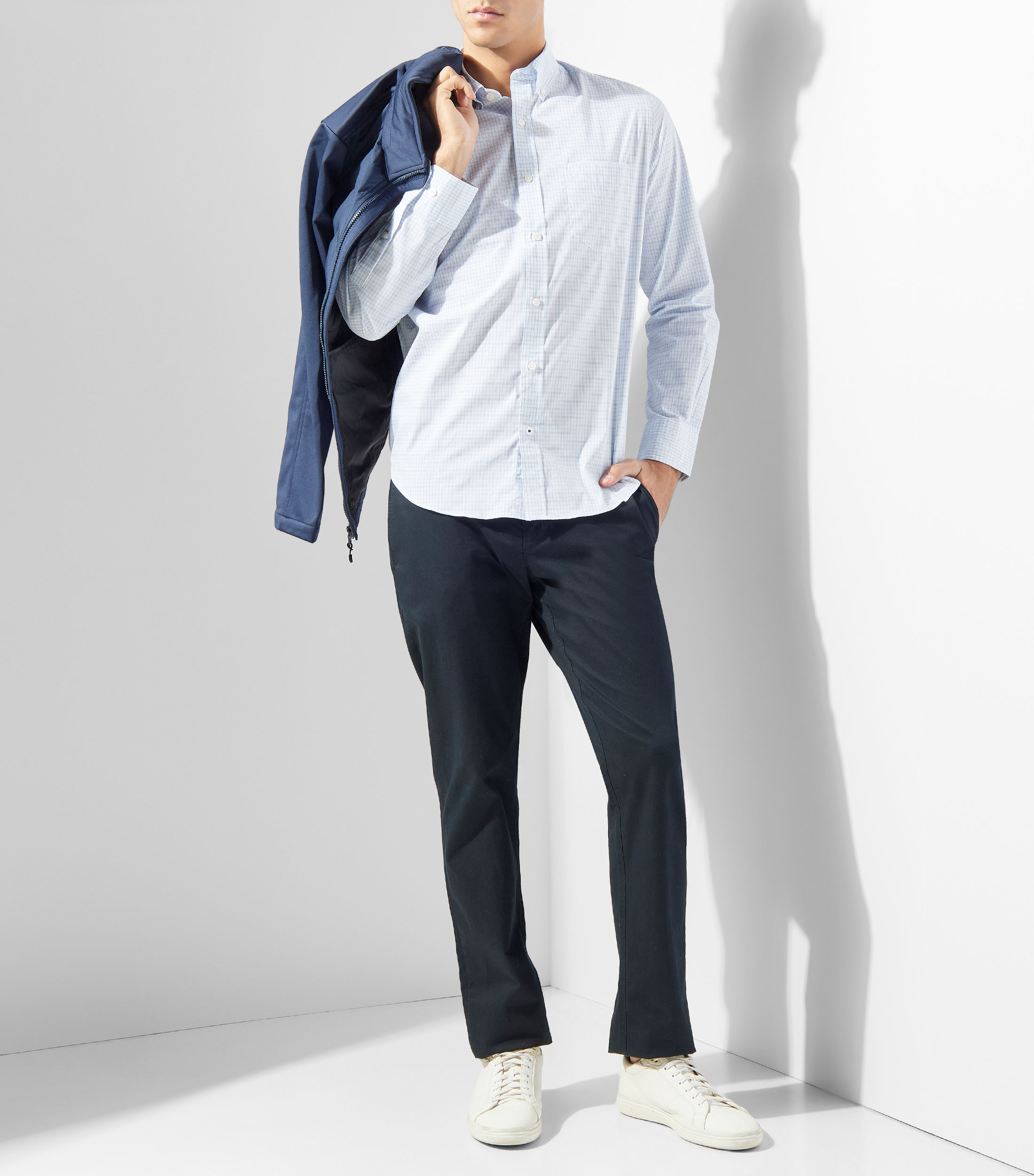 Camisa de cuadros con manga larga Hombre